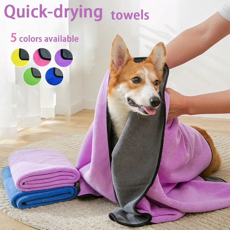 🛁 Toalha Super Absorvente para Pets – Secagem Rápida e Toque Suave! 🐶🐱✨
