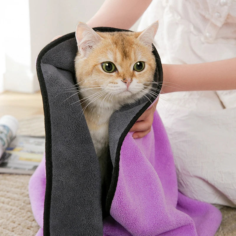 🛁 Toalha Super Absorvente para Pets – Secagem Rápida e Toque Suave! 🐶🐱✨